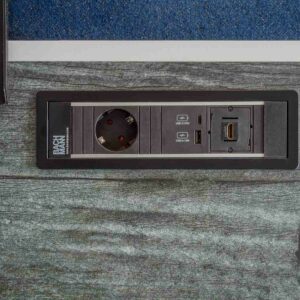 Stekkerdoos 3 vaks zwart - Stopcontact / USB /HDMI